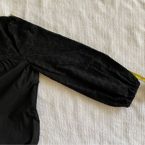 Madewell Pieced Eyelet Mockneck Ruffle Blouse Size M - Picture 11 of 11